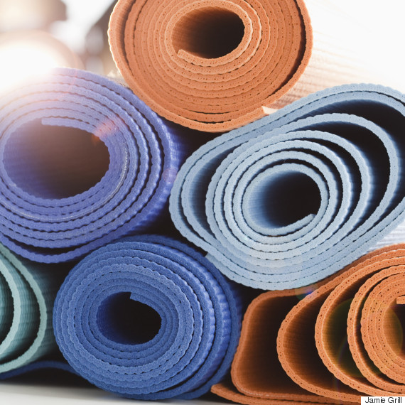 Stack of yoga mats