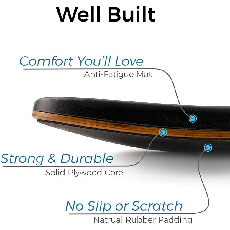 Portable Standing Desk Mat Anti-Fatigue Wooden Wobble Balance Board  Ergonomic Design for Home Office Gym Fitness Equipment 2023 - AliExpress